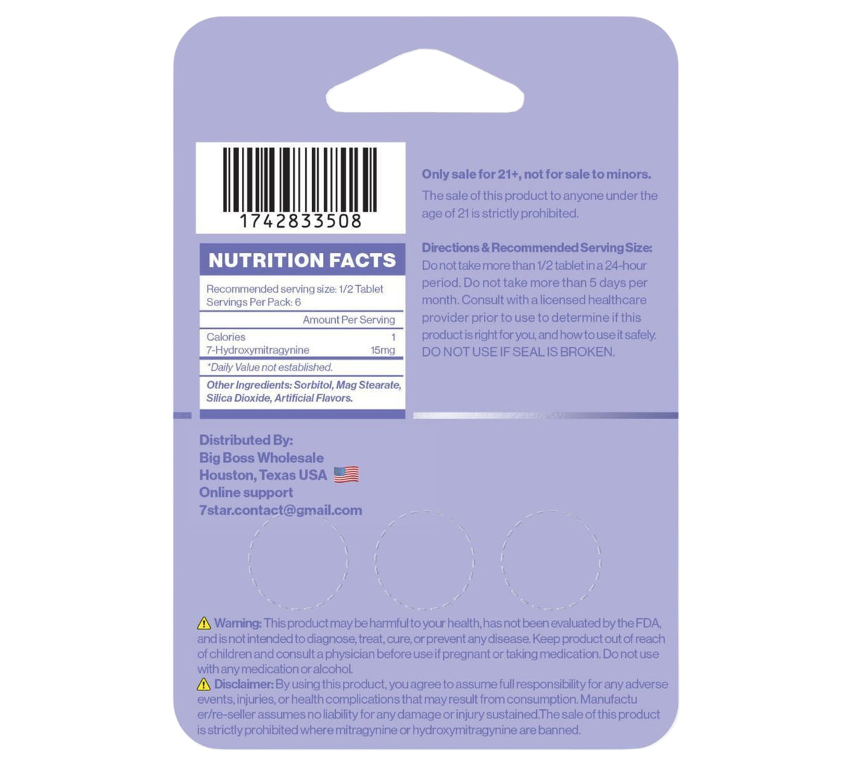 7 Star 7 Hydroxy 30 mg 3 Counts Tab - 10 Pack in Box