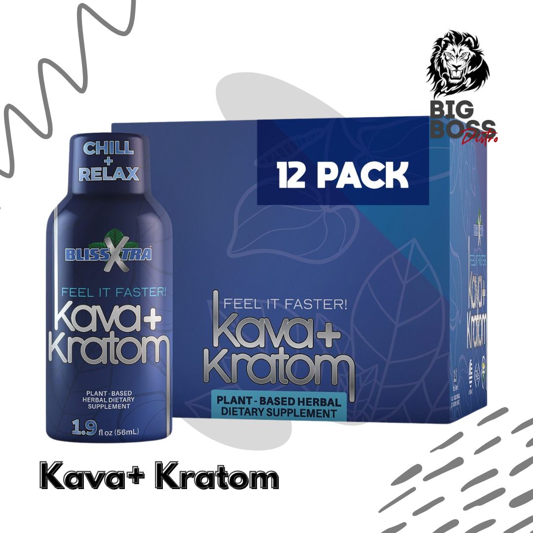 BlissXtra Kava + Kratom Shot 12 Count Box
